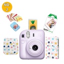 طقم هدايا وحزمة أسلوب حياة Fujifilm Instax Mini 12 باللون البنفسجي الليلكي (Lilac Purple).