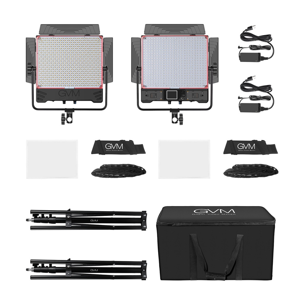 GVM 50SM Double-sided High Beam Bi-Color & High Power Brightness RGB Panel Light 2-Light-Kit