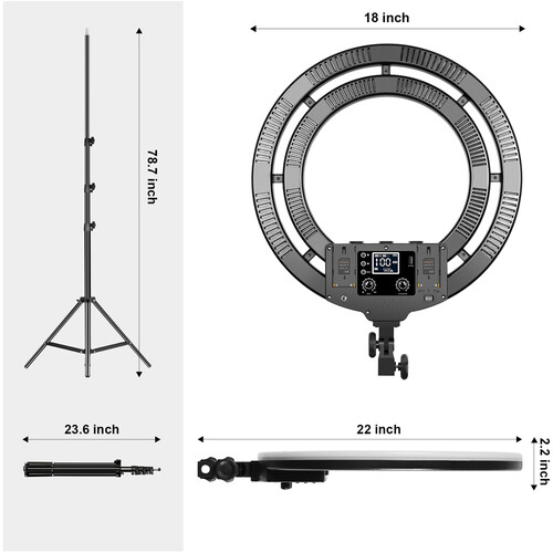 GVM RGB LED Soft Double Ring Light Kit (18")