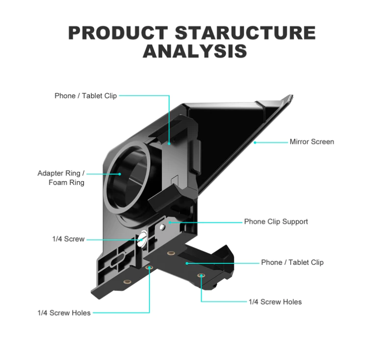 GVM TQ-S Teleprompter for iPad Tablet & Smartphone with Bluetooth APP Control