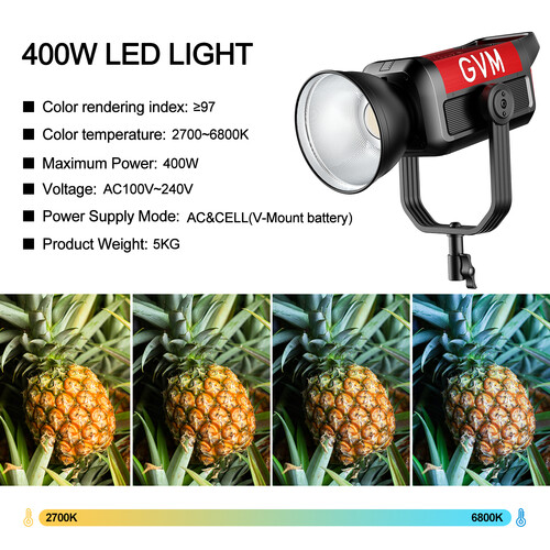 GVM Pro SD400B Bi-Color LED Monolight (400W)