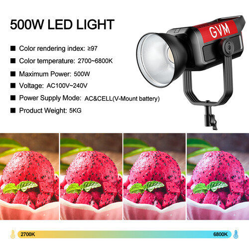 GVM Pro SD500B Bi-Color LED Monolight (500W)