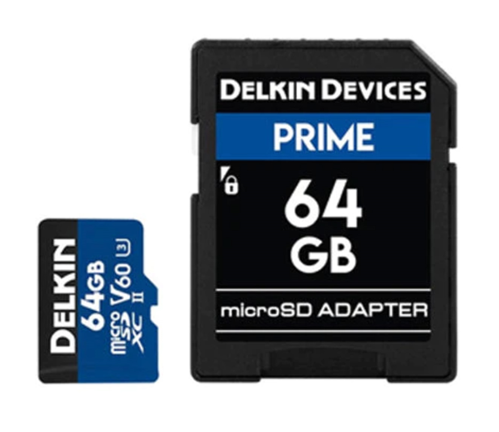 Delkin Devices Prime 64GB UHS-II U3 V60 microSDXC Memory Card