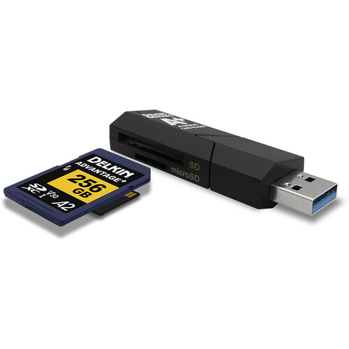 Delkin Devices USB 3.1 Gen 1 SD & microSD A2 Memory Card Reader