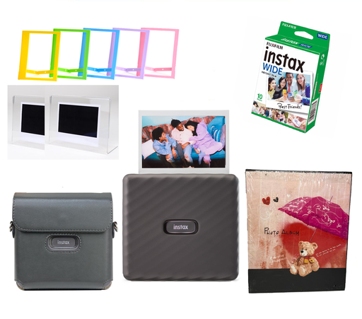 INSTAX Link Wide طابعة لايف ستايل بكج (اسود)